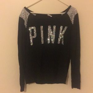 VS Pink Black and Sequin Long Sleeved Tee